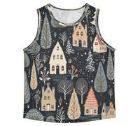 Ciudades De Dibujos Animados Lindo Camisetas Sin Mangas Tipo Tank Top para Niños Jóvenes Ideales para Actividades Deportivas