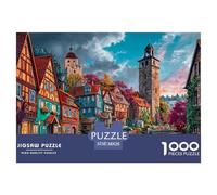 Ciudades Encantadoras Puzzle 1000 Piezas para Pasatiempo Creativo Regalo Diversión Decoración del Rompecabezas Juguetes Desafiantes para Adultos Y Niños 38x26cm/1000pcs