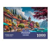 Ciudades Encantadoras Puzzle cómodo 1000 Piezas Entretenimiento Creativo Regalo Diversión Decoración del Rompecabezas Desafiante Noches De Juegos Adultos Y Niños A Partir De 12 Años 52x38cm/1000pcs