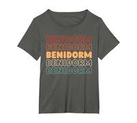 Ciudades España Residente ESP - Español Benidorm Camiseta, Mujer Tallas Grandes, Asfalto, 2XL Grande