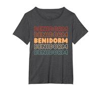 Ciudades España Residente ESP - Español Benidorm Camiseta, Mujer Tallas Grandes, Jaspeado Oscuro, 2XL Grande