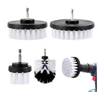 Ciusdkler 4 Piezas Cepillo Adjunto Taladro, Cepillo para Taladro Limpieza Set 2''/ 3.5''/ 4''/ 5'', Cepillos Blancos de Limpieza para Bañeras, Fregaderos de Baño, Fregaderos de Cocina