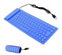 Civetes Teclado plegable, silencioso, teclado de cable de silicona portátil, interfaz USB+PS2 convertible, resistente al agua y al polvo, compatible con ordenadores de sobremesa y portátiles con 85