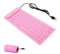 Civetes Teclado plegable, silencioso, teclado de cable portátil de silicona, USB+PS2 convertible, resistente al agua y al polvo, compatible con ordenadores de sobremesa y portátiles de 85 teclas