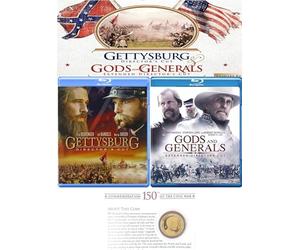 Civil War Double Feature: Gettysburg - Director's Cut and Gods & Generals - Extended Director's Cut [Blu-ray, 4-Disc] Includes Limited Edition Commemorative Coin!