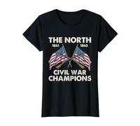 Civil War Union Champions 1861-1865 Historia de la Bandera de cañón Camiseta gráfica económica, Mujer, Negro, XL