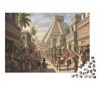Civilización Maya Puzzle De Madera 1000 Piezas Adultos Y Niños,Madera,Desafío,Regalo Ideal,Relax,Deco Pared,Reto,14 Años+,Anti-estrés,Educativo,Rompecabezas (75x50cm)
