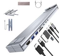 Civilized 8-in-1 USB-C Laptop Stand, 8-in-1 USB-C Laptop Stand, Portable Type C Hub Adapter with 4K HDMI, 2 USB 3.0 Ports, 100W PD Power for Home Offices, Desks, and Cafes