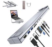 Civilized 8-in-1 USB-C Laptop Stand, Civilizek 8 in 1 USB C Laptop Docking Station Stand, with 4k HDMI, 2 USB 3.0, PD 100w, Universal for Offices, Corporate Desks, Cafe (1 Set of Brackets)