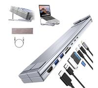 Civilized 8-in-1 USB-C Laptop Stand, Miraclew/Civilized Laptop Stand, Docking Station Stands with 4k HDMI, 2 USB 3.0, PD 100w, Universal for Offices, Corporate Desks, Cafes (5-in-1)