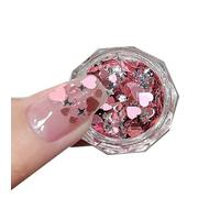 CIVIOOH 1 Pieza de Lentejuelas Brillantes para decoración de uñas, Mezcla de Corazones y Estrellas, Accesorios para decoración de uñas