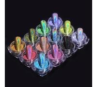 CIVIOOH 12 frascos/Set de Polvo Brillante para decoración de uñas, Efecto Espejo Cromado láser para manicura