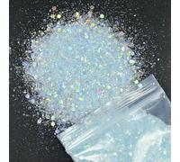 CIVIOOH 50 g de Lentejuelas 3D para uñas, Forma Hexagonal, Copos Mixtos, Polvo holográfico con Purpurina para decoración de manicura