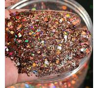 CIVIOOH 50 g de Purpurina para decoración de uñas, Escamas Brillantes láser holográficas, Lentejuelas hexagonales Mixtas, rodajas Decorativas