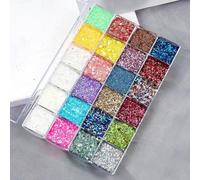 CIVIOOH Lentejuelas Gruesas con Brillantina en 24 Colores para decoración de uñas