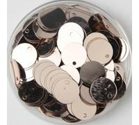 CIVIOOH Lentejuelas Sueltas Redondas Planas de PVC de 10 mm, 15 mm, 20 mm, 25 mm y 30 mm para Costura, Accesorios de Boda, Manualidades con un Agujero Lateral, 10 g