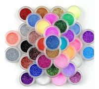 CIVIOOH Set de 45 Piezas de Purpurina para uñas en Colores Surtidos. Polvo Fino para decoración de uñas.