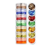 CIVIOOH Set de Lentejuelas y Purpurina de 7 Colores Surtidos para uñas de Fiesta y Festivales.