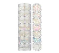 CIVIOOH Set de Lentejuelas y Purpurina de 7 Colores Surtidos para uñas de Fiesta y Festivales.