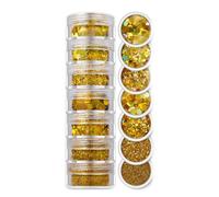 CIVIOOH Set de Lentejuelas y Purpurina de 7 Colores Surtidos para uñas de Fiesta y Festivales.