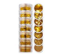 CIVIOOH Set de Lentejuelas y Purpurina de 7 Colores Surtidos para uñas de Fiesta y Festivales.