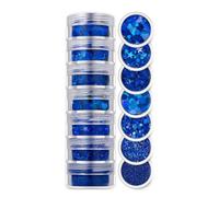 CIVIOOH Set de Lentejuelas y Purpurina de 7 Colores Surtidos para uñas de Fiesta y Festivales.