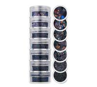 CIVIOOH Set de Lentejuelas y Purpurina de 7 Colores Surtidos para uñas de Fiesta y Festivales.