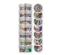 CIVIOOH Set de Lentejuelas y Purpurina de 7 Colores Surtidos para uñas de Fiesta y Festivales.