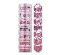 CIVIOOH Set de Lentejuelas y Purpurina de 7 Colores Surtidos para uñas de Fiesta y Festivales.