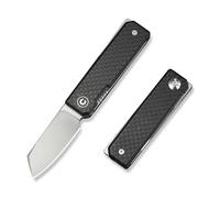 CIVIVI Kukei Mini Pocket Knife, Folding Knife 5.12 CM Nitro-V Blade Carbon Fiber with Black G10 Handle, EDC Knife, Front Flipper Opener C25036-4