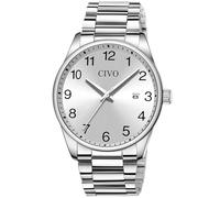 CIVO Reloj Hombre Grande Minimalista: Correa Acero Inoxidable Un Dial Claro y Fácil De Leer para Regalo Ideal para Esposo Padre Hermano o Amigo