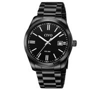 CIVO Reloj Hombre Negro Acero: Analógico Impermeable Reloj Pulsera Cuarzo Luminoso - Moda Regalo Hombre