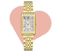 CIVO Reloj Mujer Acero Oro: Vintage Rectangular Reloj de Pulsera Pequeño Analógicos Cuarzo - Elegante Números Romanos