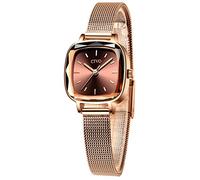 CIVO Reloj Mujer Inoxidable Diseñador Señoras Acero Minimalista Impermeable Simple Moda Marrón Cuarzo Analógicos