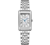 CIVO Reloj Mujer Pequeño Vintage: Caja Rectangular Números Romanos Correa de Acero Plateado para Vestir Casual - Elegante Reloj de Pulsera Analógico para Regalos Aniversarios Uso Diario