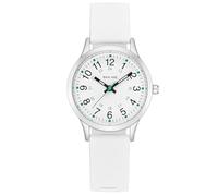 CIVO Reloj Niña Niños Analógico: Fácil de Leer Esfera Clara con Números y 3 Manecillas Relojes de Aprendizaje Correa de Silicona Blanco - Regalo para Niños Adolescentes 6-14 Años