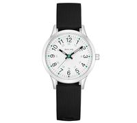 CIVO Reloj Niña Niños Analógico: Fácil de Leer Esfera Clara con Números y 3 Manecillas Relojes de Aprendizaje Correa de Silicona Negro - Regalo para Niños Adolescentes 6-14 Años