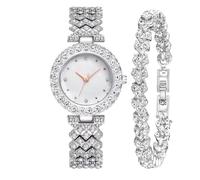 CIVO Relojes Mujer Impermeable Plata Diamante Vestir Casual - Acero Inoxidable Set Reloj de Cuarzo Damas