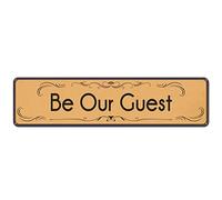 CIVOTIL Letrero para colgar en la pared con texto en inglés «Be Our Guest » para comedor o habitación de invitados, 4 x 16 pulgadas