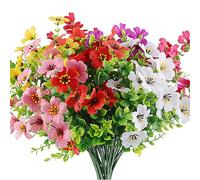 CIYIN 7 Piezas de Flores Artificiales, Arbustos Resistentes a los Rayos UV, Plantas Artificiales Decorativas, Flor Falsa para Interiores y Exteriores, para Decoración de Jardín, Hogar, Balcón