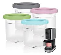 CIYIN Recipientes de Helado para Ninja Creami, Paquete de 4 Contenedores de Pinta con Tapas, para Ninja Creami Ice Cream Maker NC301 NC300 NC299AMZ CN305A CN301CO Series, sin BPA