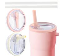 CIYIN Tapas de Repuesto Reutilizables Para Stanley de 40 oz, 2 Piezas Con 2 Pajitas de Plástico, A Prueba de Fugas Para Accesorios Stanley (Blanco+Rosa)