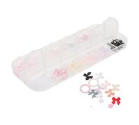 CIYODO 1 Caja Charms para Uñas con Lazo de Resina y Perlas Imitación Decoraciones Flatback para Manicura Femenina Accesorios Duraderos Caja Compacta para Eventos y Uso Diario