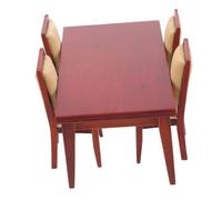 CIYODO 1 Juego De Mesa Y Sillas De Casa De Muñecas Muebles Estilo Pequeño Kit En Miniatura para Muñecas Nuestro Pequeño Juego De Mesa De Casa De Muñecas Modelo De Casa De Muñecas