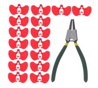 CIYODO 1 juego Gafas Antipecking para Pollos de Gafas Rojas con Alicates para Instalación para Gallinas Ponedoras y Pollos de Accesorios de Seguridad para Aves de Corral Reduce el y la
