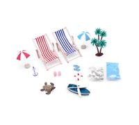 CIYODO 1 Juego Juego De Botes De Silla De Playa Simulada Accesorios De Diseño De Micro Escena Decoración Estilo Micro Playa Accesorios De Microescena Mini Adorno Madera