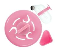 CIYODO 1 Juego Running Wheel Food Box Bebida de Agua Bebiendo Bebedor Bol Botella de Agua de Animales pequeños Accesorios de Conejillo de Indias Accesorios para jaulas de Hamster AbS Rosa