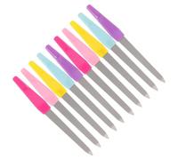CIYODO 10piezas Limas de Uñas Metálicas Doble Cara Acero Inoxidable con Mango Plástico Ergonómico Antideslizante Archivo de Manicura y Pedicura Profesional para Uñas Gel y Arte Nail Care