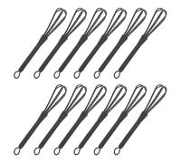 CIYODO 12 Piezas 12 Batidores Mezcladores de Plástico para Teñir el Cabello, Herramientas Profesionales de Peluquería, Color Negro, Tamaño Mini, para Uso en Salón y Hogar,
