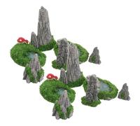 CIYODO 12 Piezas De Rocas Artificiales para Paisajismo Accesorios De Hadas Adornos Navideños Musgo Jardín De Hadas Rocas De Jardín Decoración De Piedras En Miniatura
